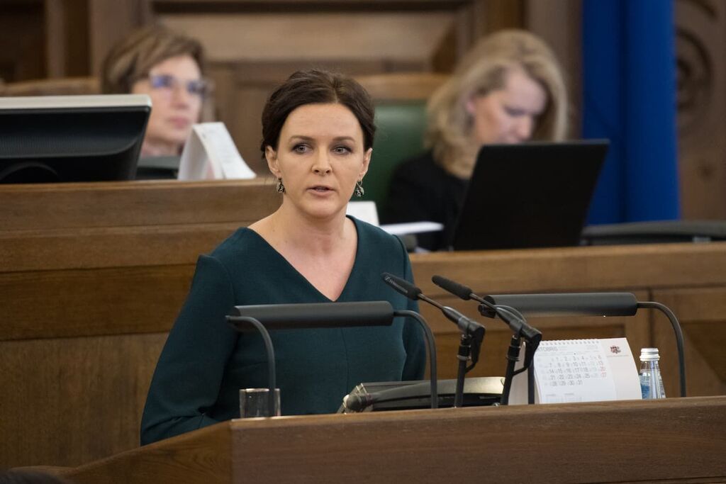 Jūlija Stepaņenko, lijsttrekker voor Suverēnā vara / Apvienība Jaunlatvieši. Foto: Saeima (CC BY-SA 2.0)